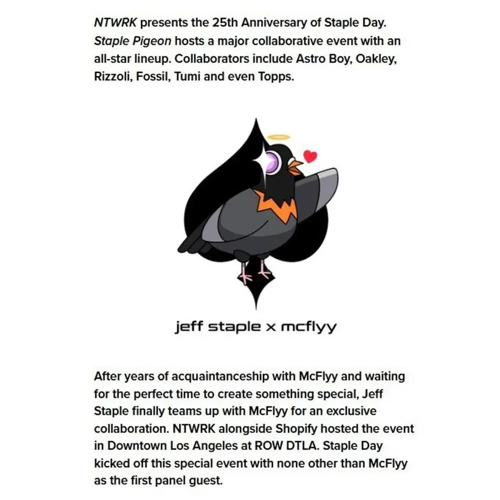 Jeff Staple X McFlyy Staple Day 2022 Pigeon Area Rug NTWRK 48
